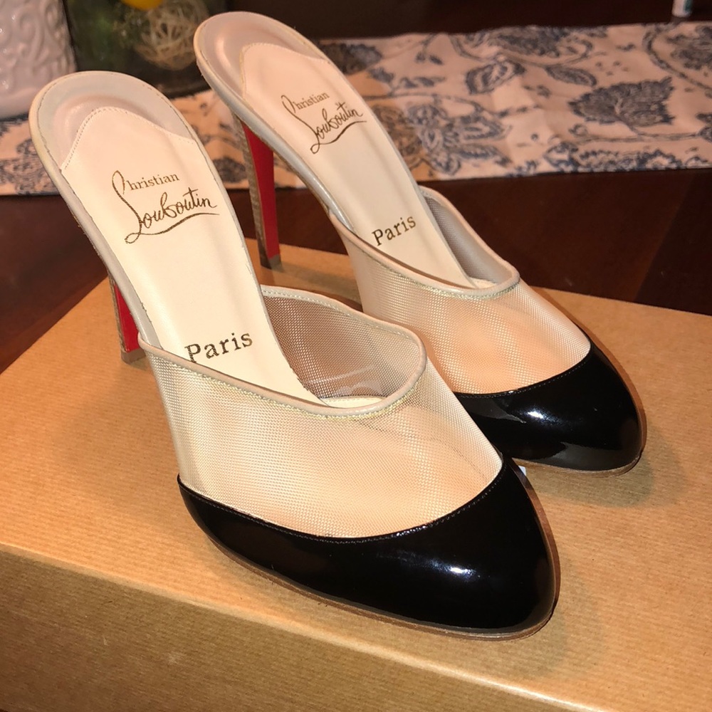 NEW Christian Louboutin stiletto mules fits 8 1/2